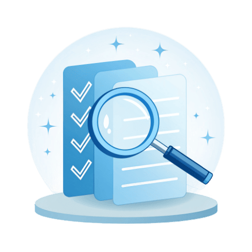 Analytics tools icon - magnifying glass with sparkles showing data exploration and insights