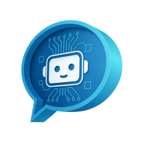 AI chatbots icon - chat bubble with AI patterns symbolizing intelligent conversation and dialogue